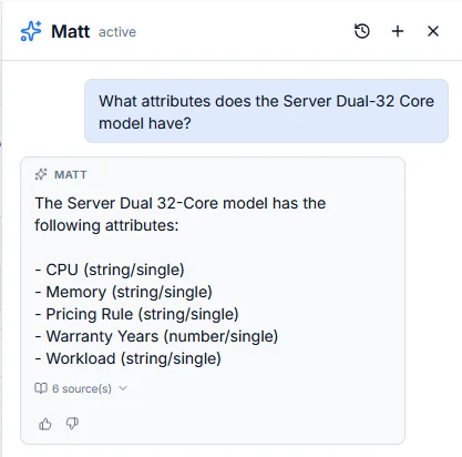 Matt listing the attributes and data tables in your environment